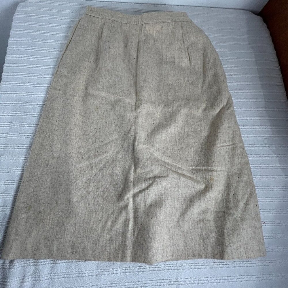John Meyer Womens Wool Blend Pencil Skirt Size 0 Ivory Lined Career Pockets
